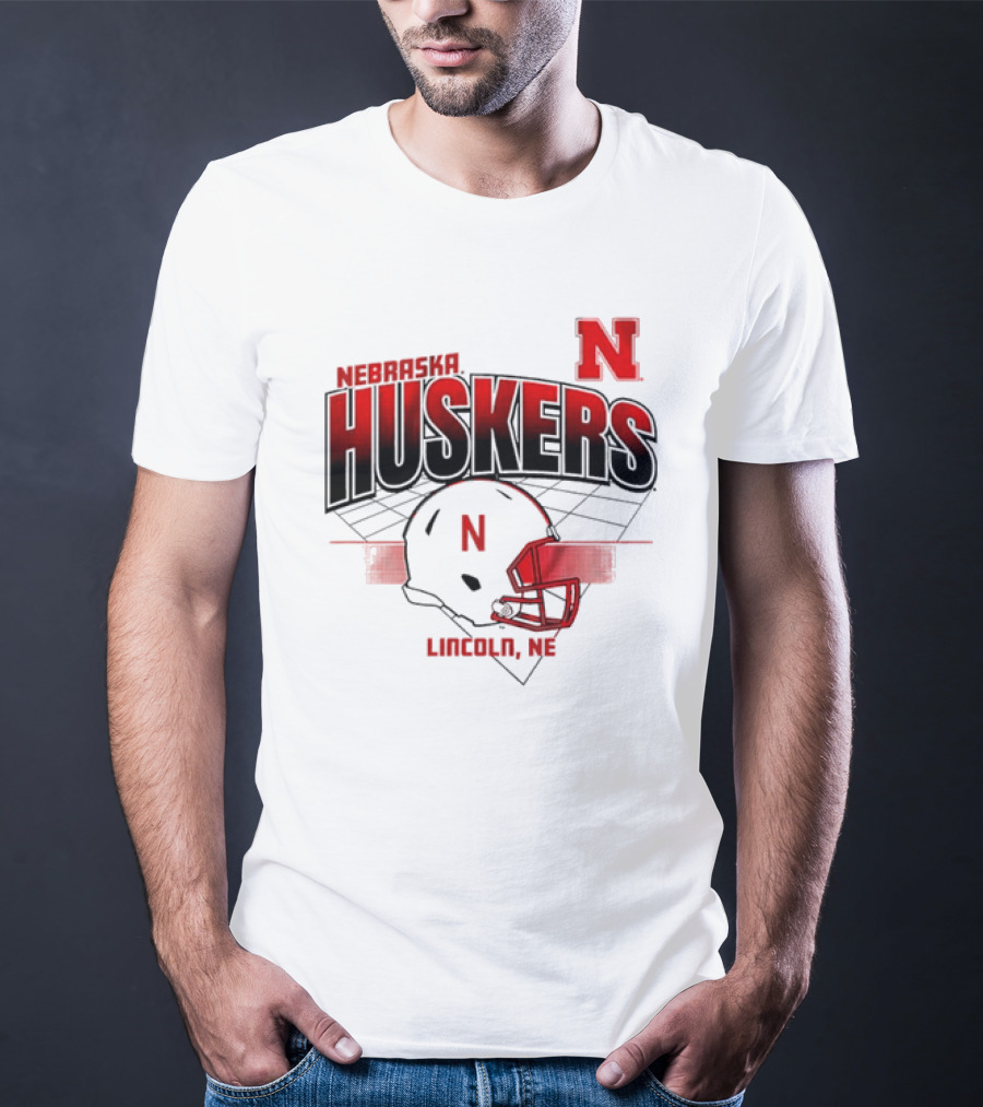 Nebraska Huskers Football Helmet Lincoln NE Grid Nebraska Licensed T-Shirt