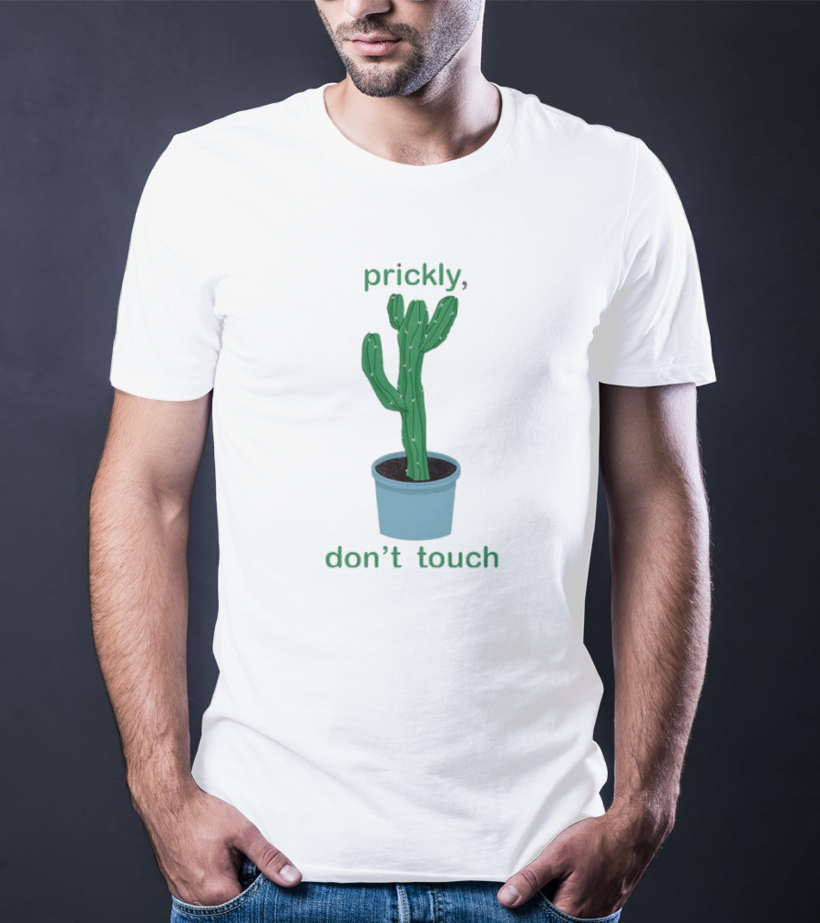 Prickly Don't Touch Cactus Cartoon Meme T-Shirt