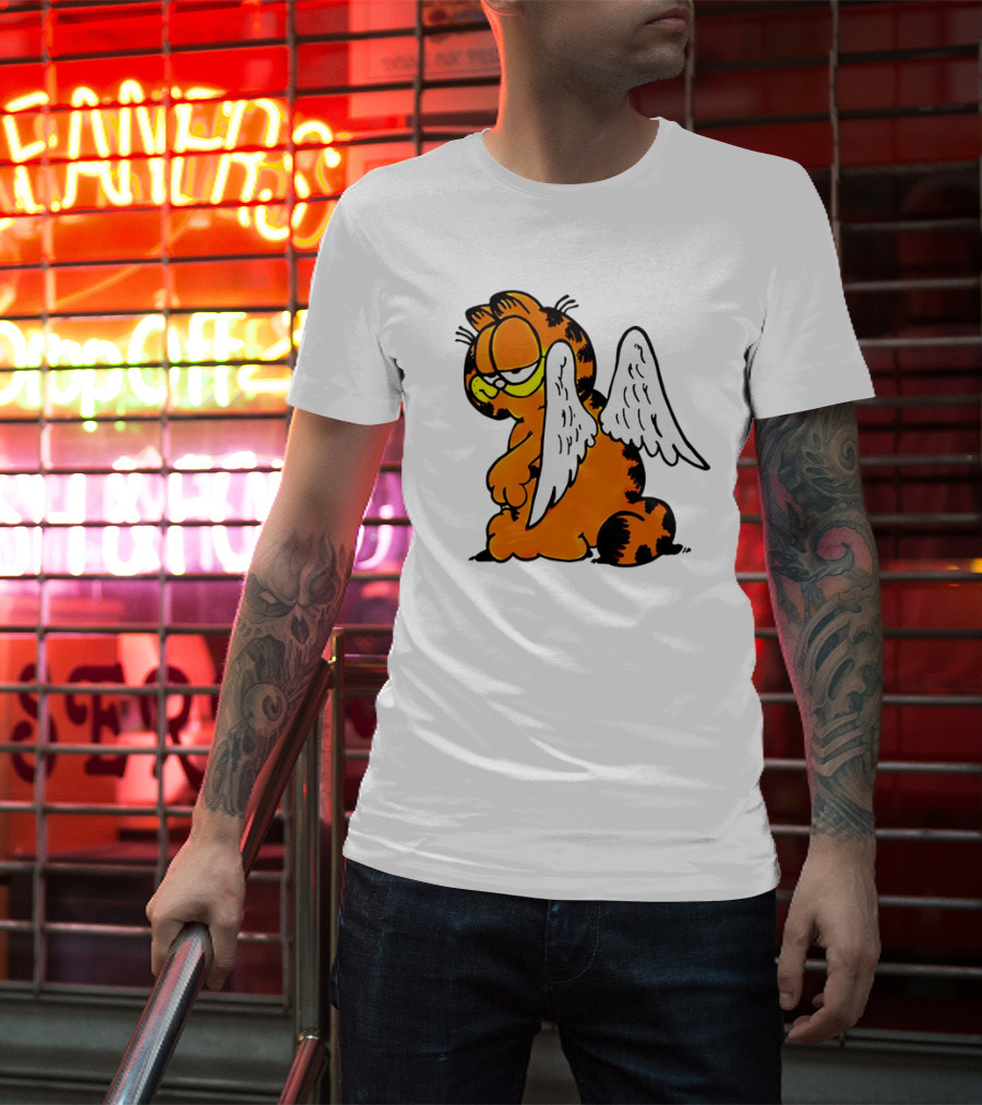 Angel Garfield Funny Vintage Comic Character With Wings T-Shirt