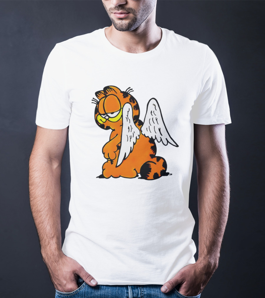 Angel Garfield Funny Vintage Comic Character With Wings T-Shirt