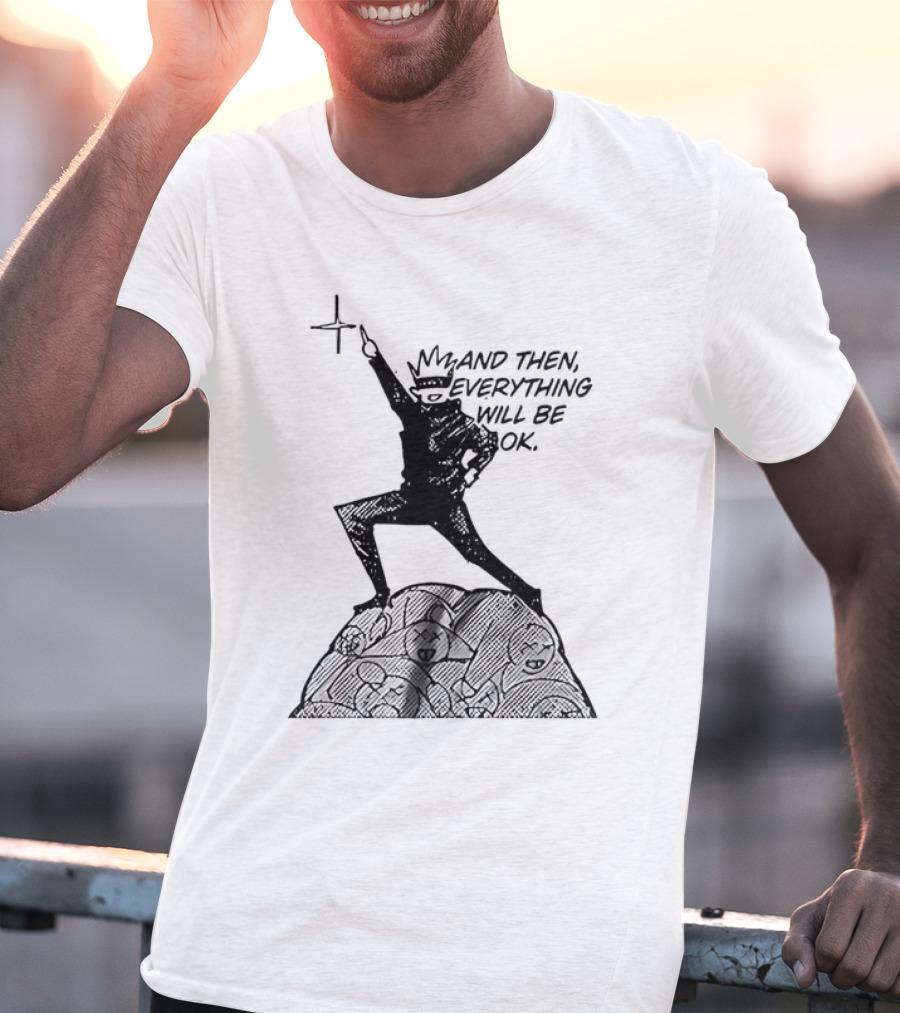 Gojo Satoru And Then Everything Will Be OK Manga Pose T-Shirt