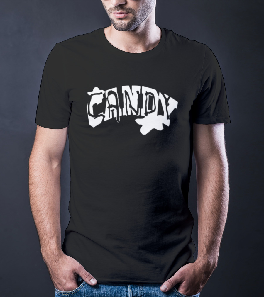 Candy Flipping Bold Distorted Text T-Shirt