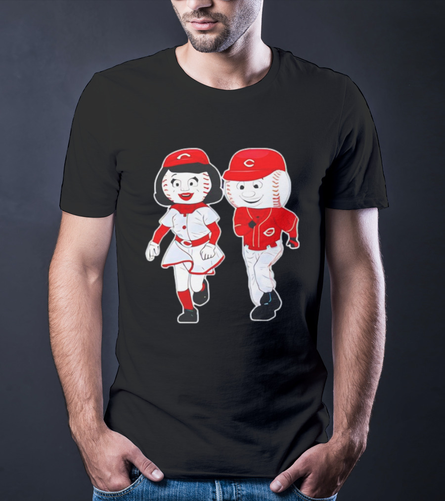 Cincinnati Reds Rosie Red And Mr. Red Mascots T-Shirt