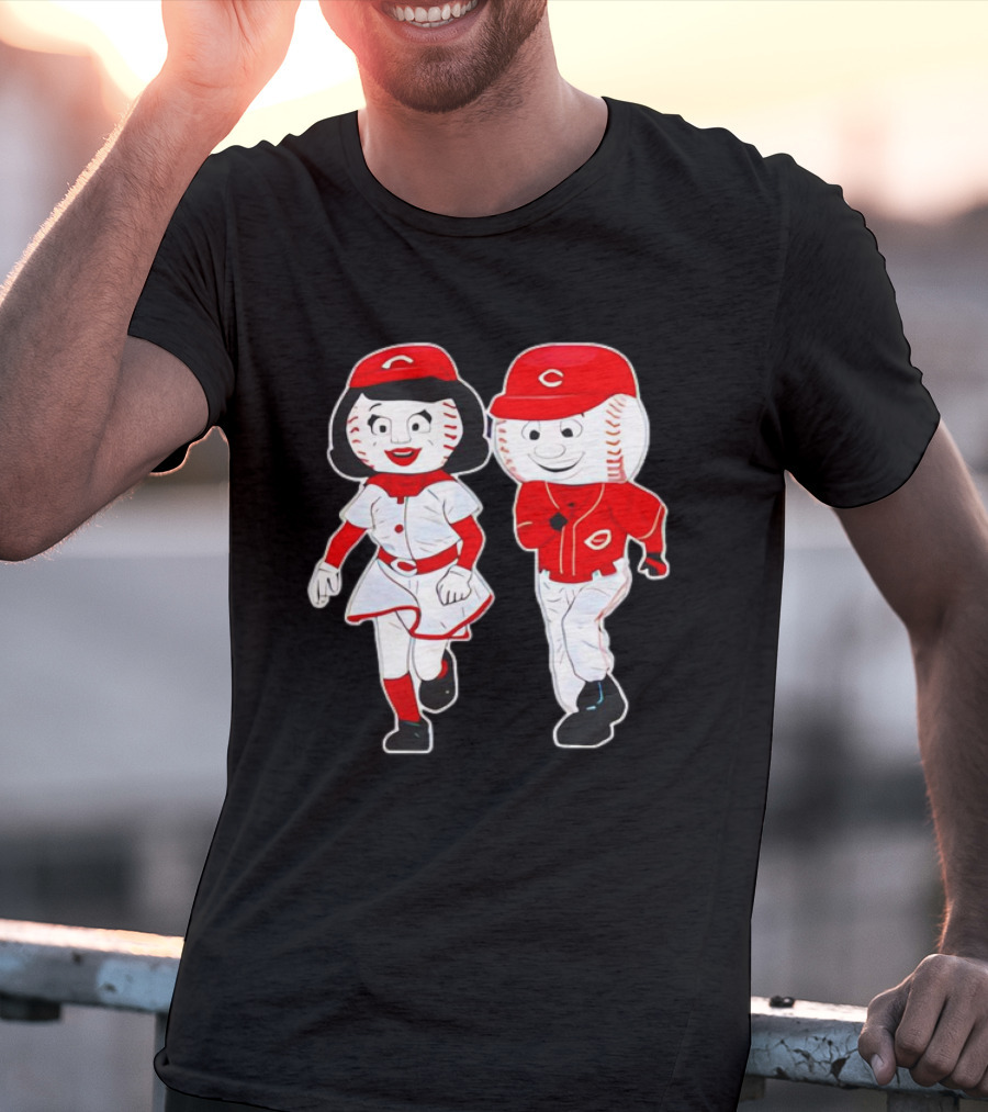 Cincinnati Reds Rosie Red And Mr. Red Mascots T-Shirt