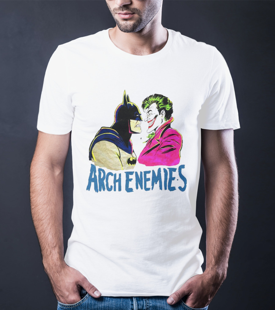 Batman Joker Arch Enemies Comics Face-Off Iconic Showdown T-Shirt