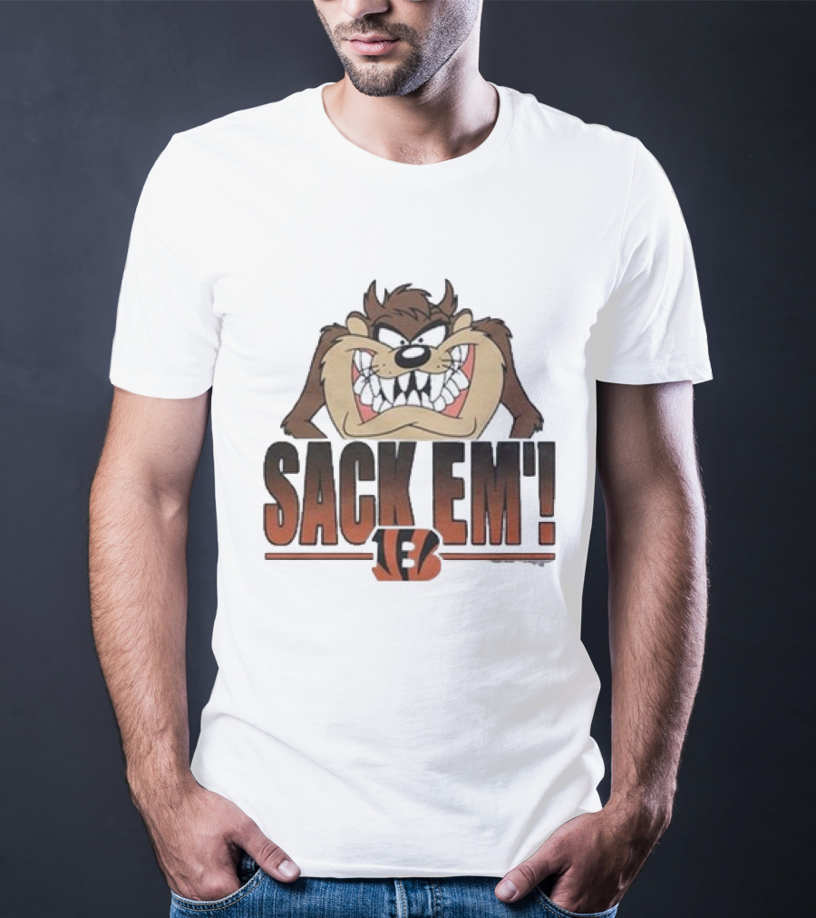 Taz Sack Em Looney Tunes Cincinnati Bengals Collaboration T-Shirt