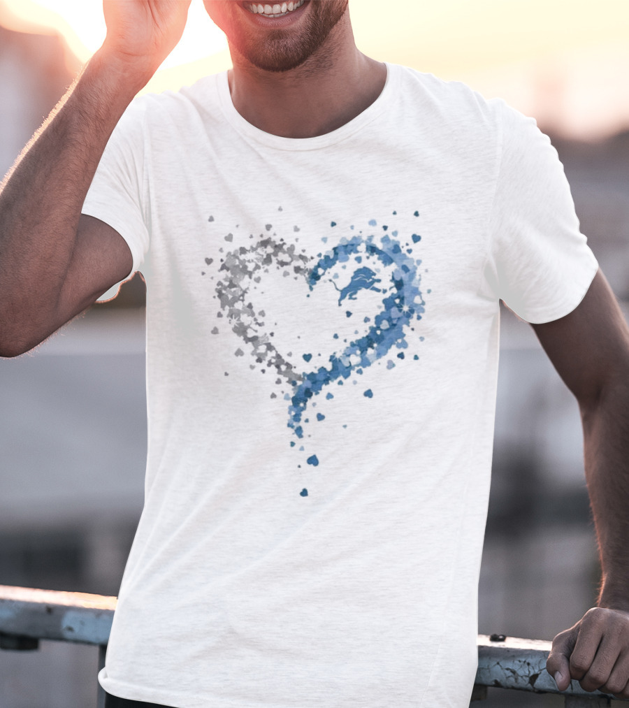 Passion Heart Detroit Lions Love Emblem T-Shirt