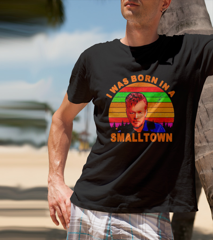 I Was Born In A Small Town Vintage John Mellencamp Retro Sunset T-Shirt