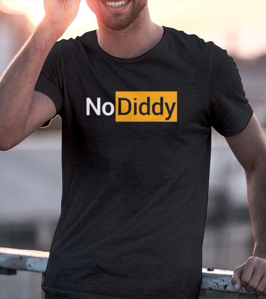 No Diddy Hub Funny P Diddy Parody No Diddy Text T-Shirt