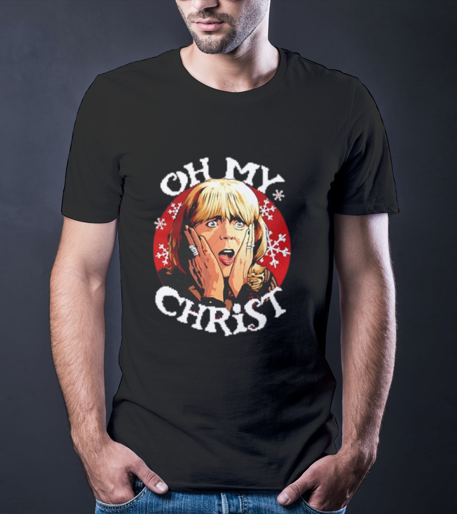 Oh My Christ Pam Christmas Jumper Holiday Snowflakes Classic Scene T-Shirt