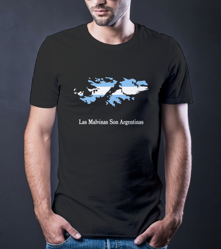 Las Malvinas Son Argentinas Map Blue White Flag T-Shirt