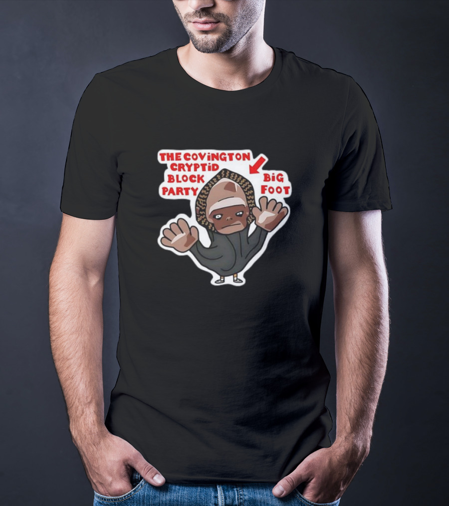 The Covington Cryptid Block Party Bigfoot Character T-Shirt