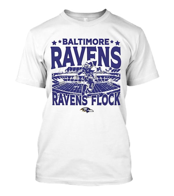 Baltimore Ravens Ravens Flock Stadium Football Player T-Shirt