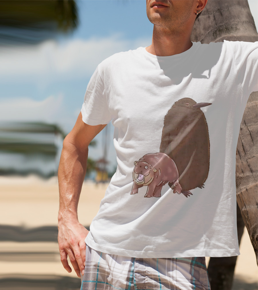 Best Friends Moo Deng Hippo And Pesto Penguin Playful Companions T-Shirt