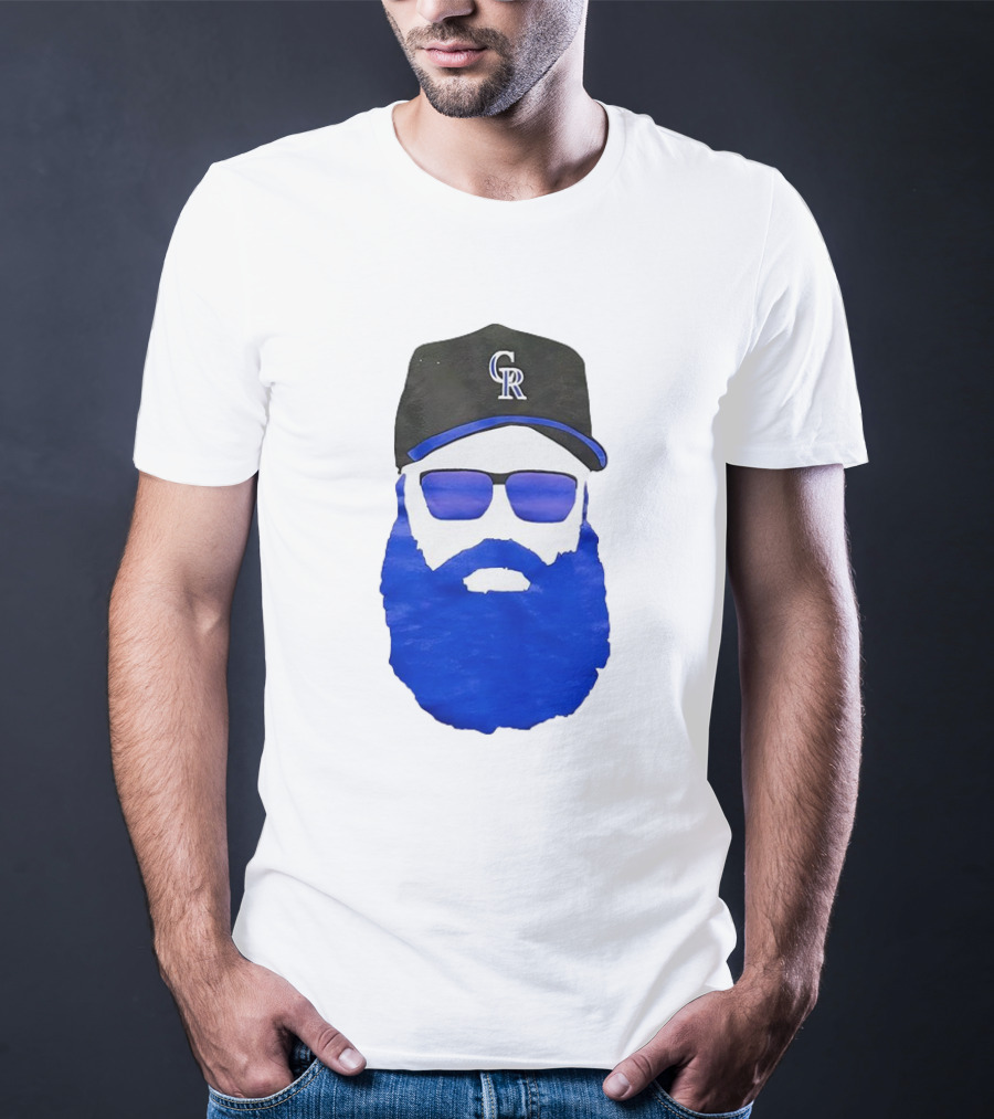 Charlie Blackmon Face Beard Sunglasses Colorado Rockies Baseball T-Shirt