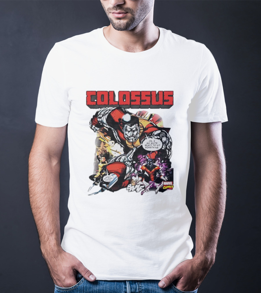 Colossus Quite Ready To Hit Something Marvel Comics Action Scene T-Shirt