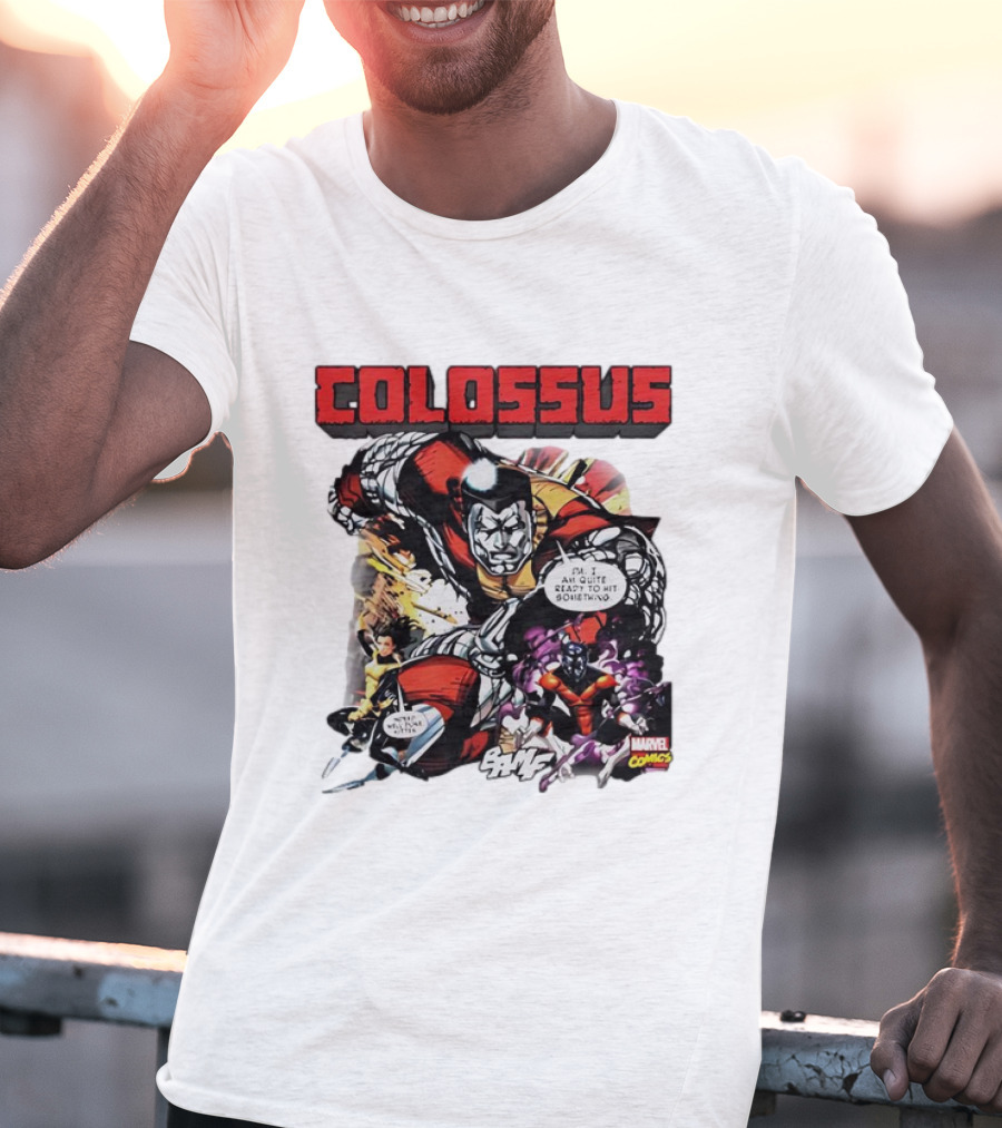 Colossus Quite Ready To Hit Something Marvel Comics Action Scene T-Shirt
