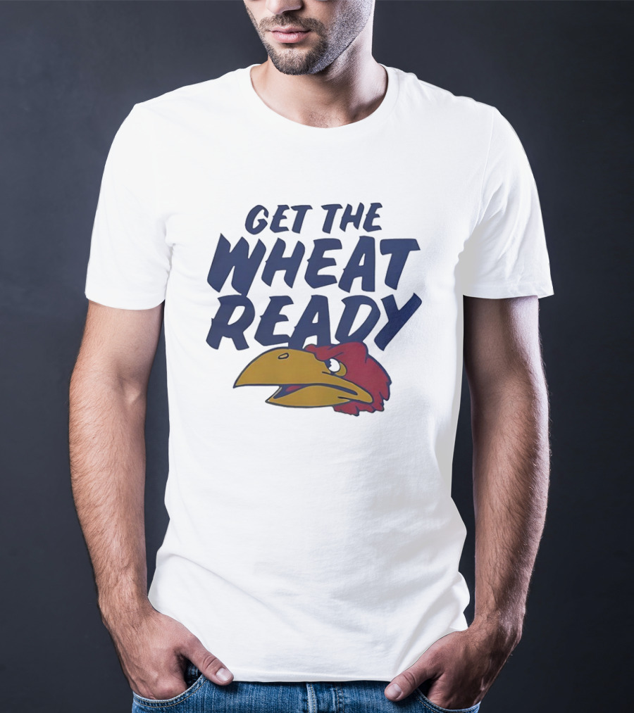 Kansas Jayhawks Get The Wheat Ready Motivational Phrase With Team Mascot T-Shirt