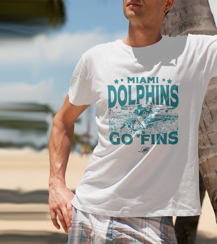 MIAMI DOLPHINS GO FINS Football Player Stadium T-Shirt