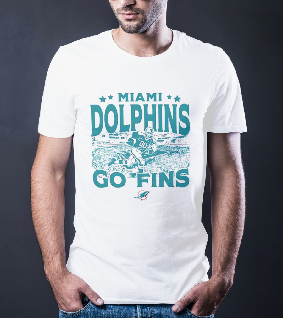 MIAMI DOLPHINS GO FINS Football Player Stadium T-Shirt