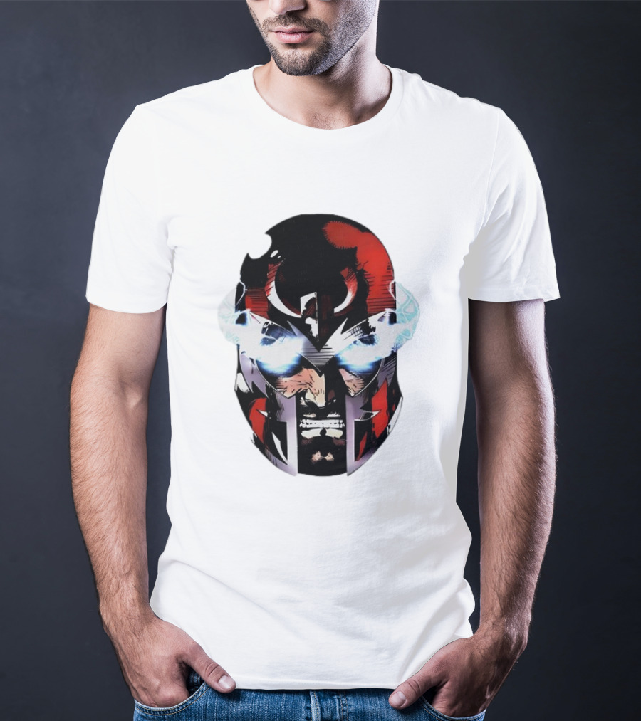 Rare Magneto Big Face Marvel Comic Villain Helmet Power T-Shirt