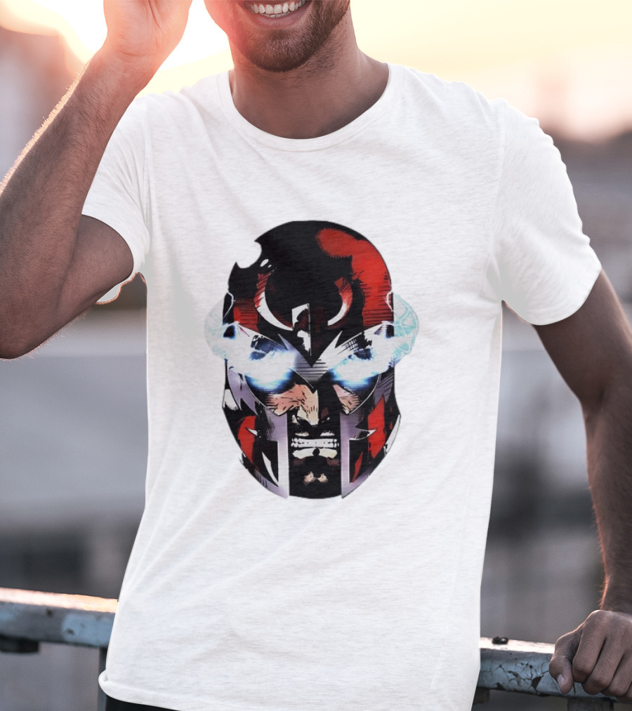 Rare Magneto Big Face Marvel Comic Villain Helmet Power T-Shirt