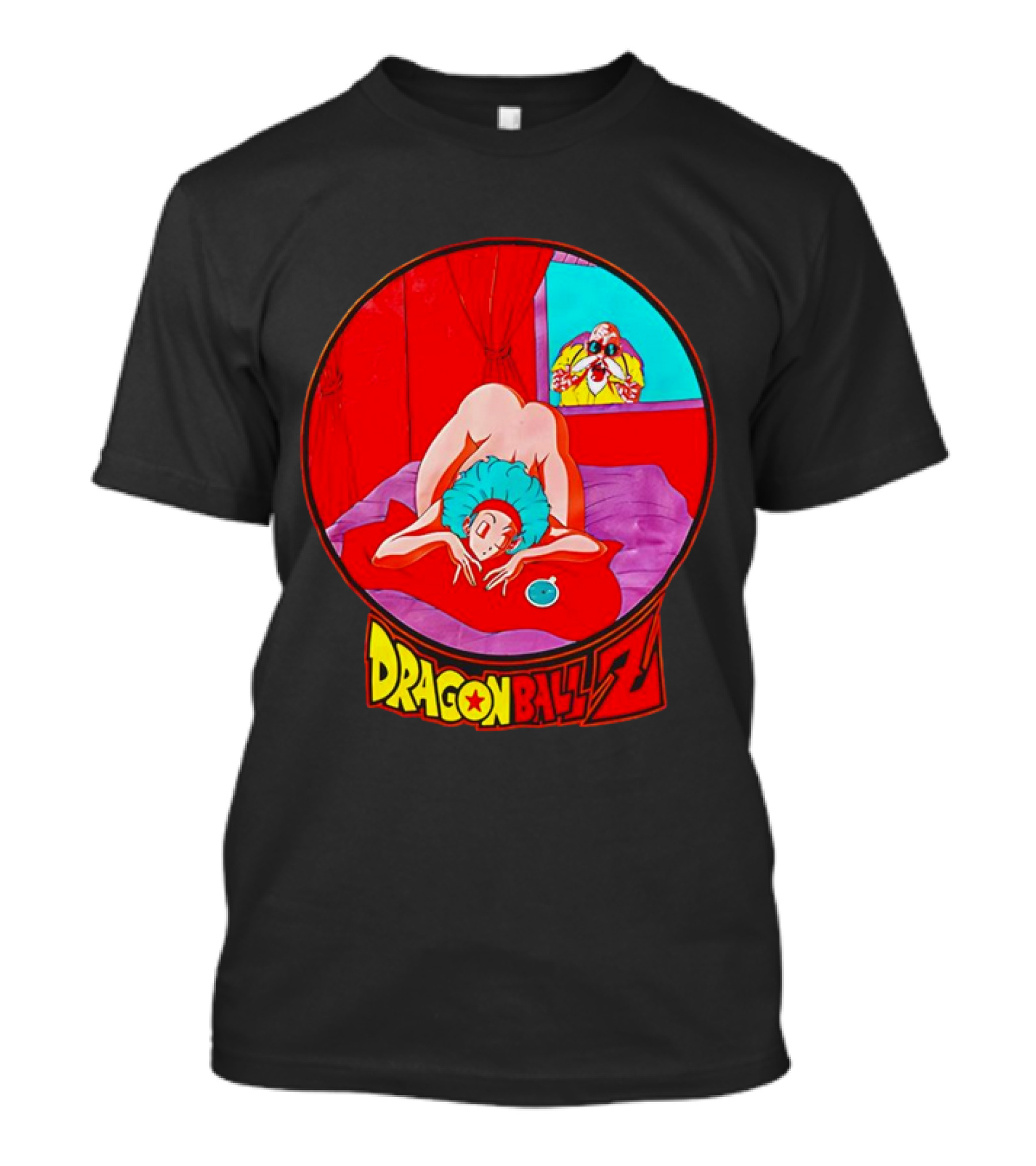 Dragon Ball Z Master Roshi Peeping Vintage Scene With Bulma T-Shirt