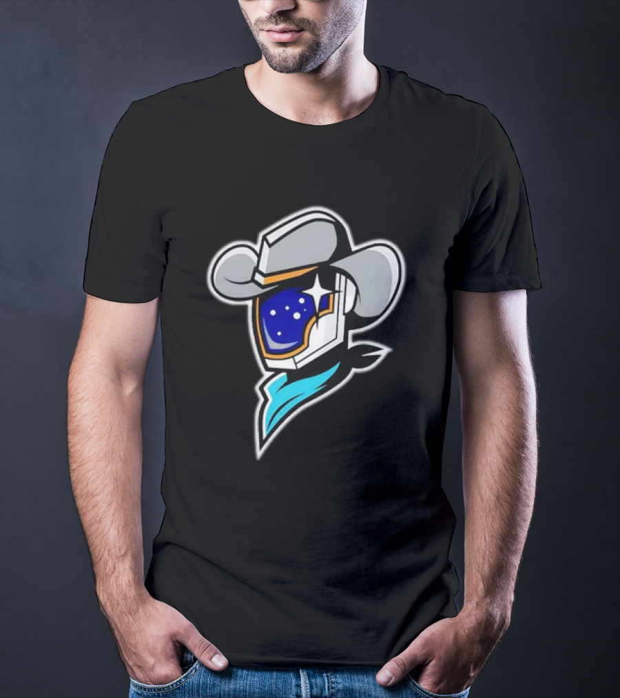 Sugar Land Space Cowboys Bimm Ridder Home Cap Emblem With Starry Helmet And Cowboy Hat T-Shirt