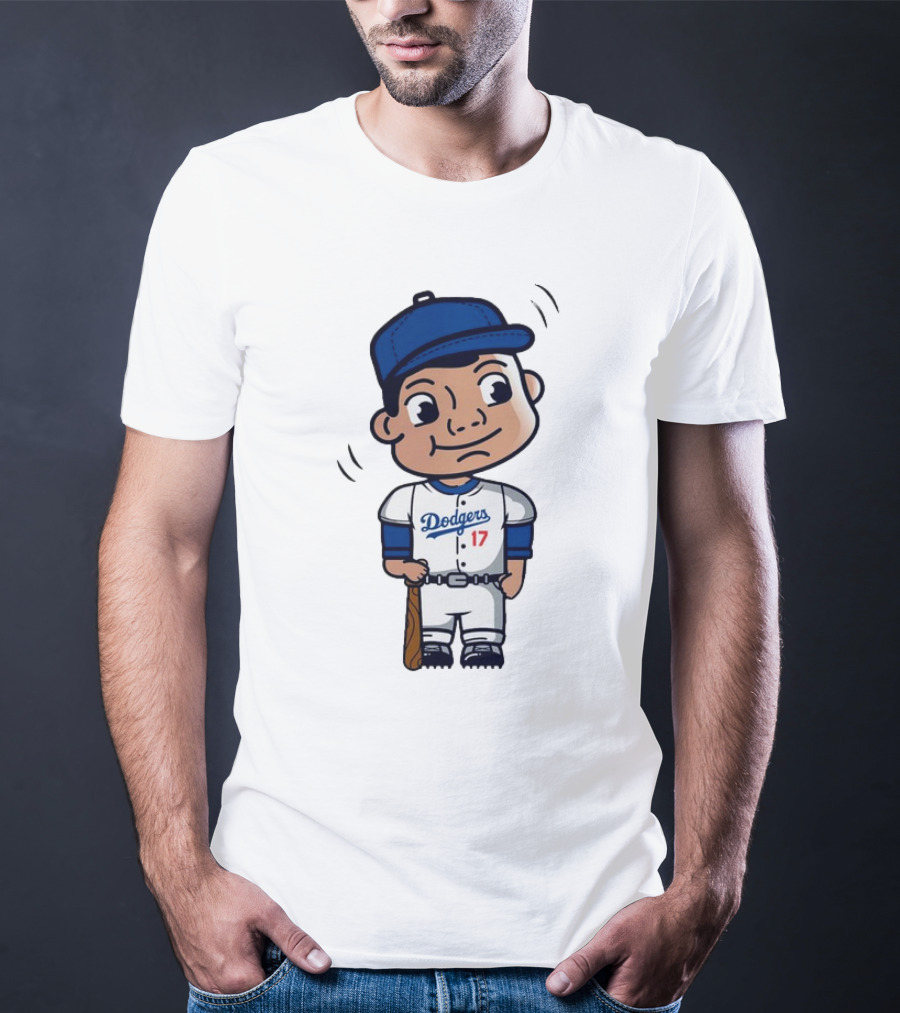 Shohei Ohtani Dodgers 17 Cartoon Bobblehead T-Shirt