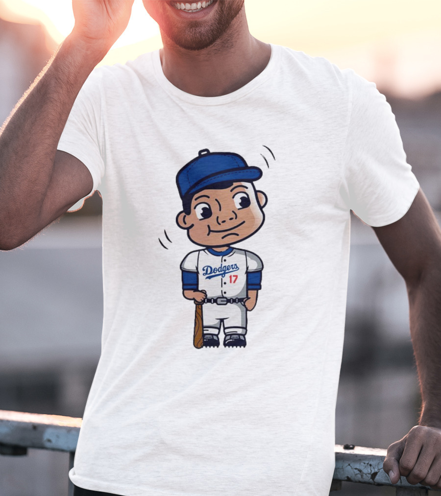 Shohei Ohtani Dodgers 17 Cartoon Bobblehead T-Shirt