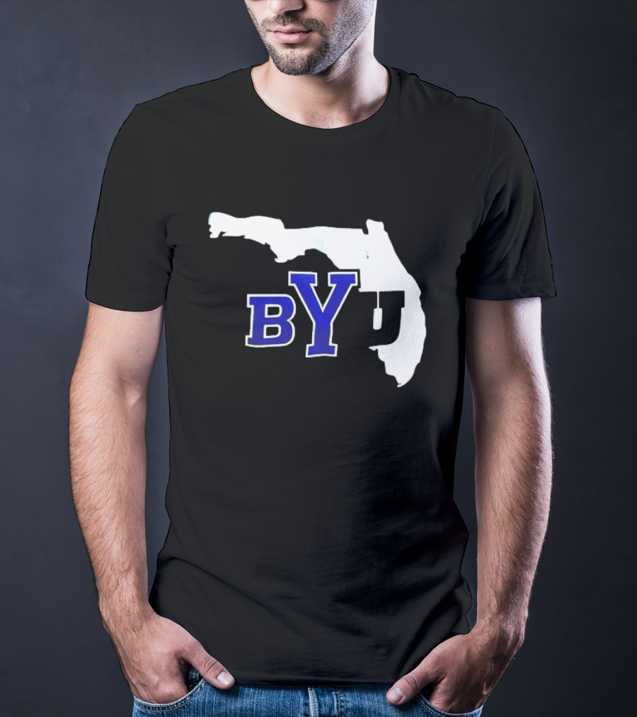 BYU Logo Over Florida Map T-Shirt