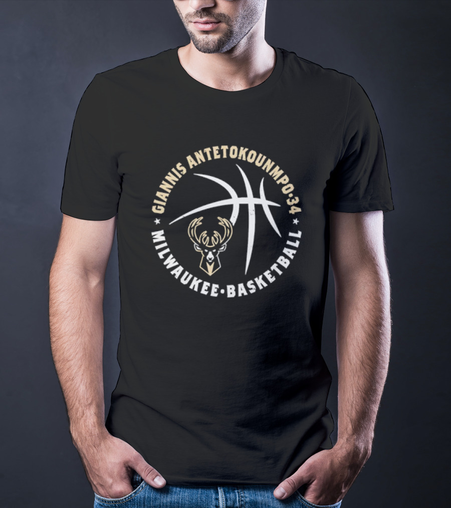 Giannis Antetokounmpo 34 Milwaukee Basketball T-Shirt