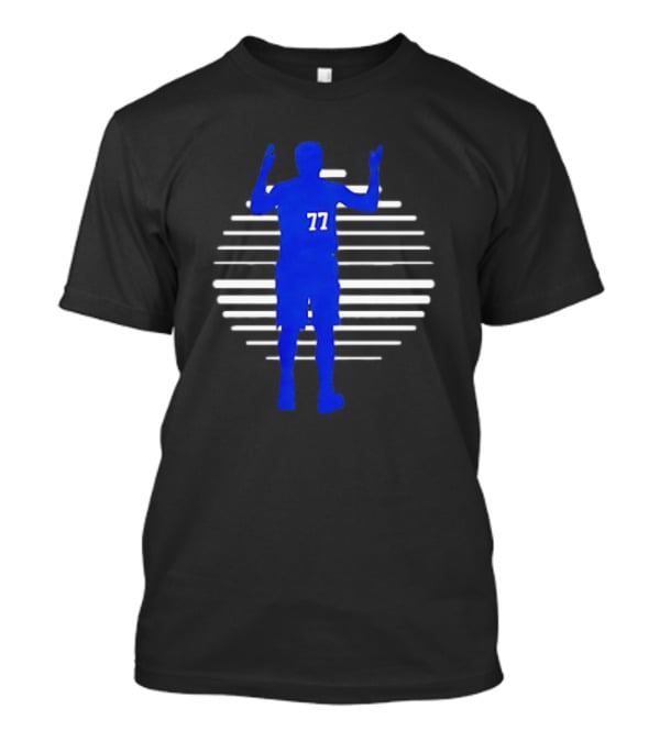 Luka Doncic 77 Retro Basketball Silhouette Lines T-Shirt
