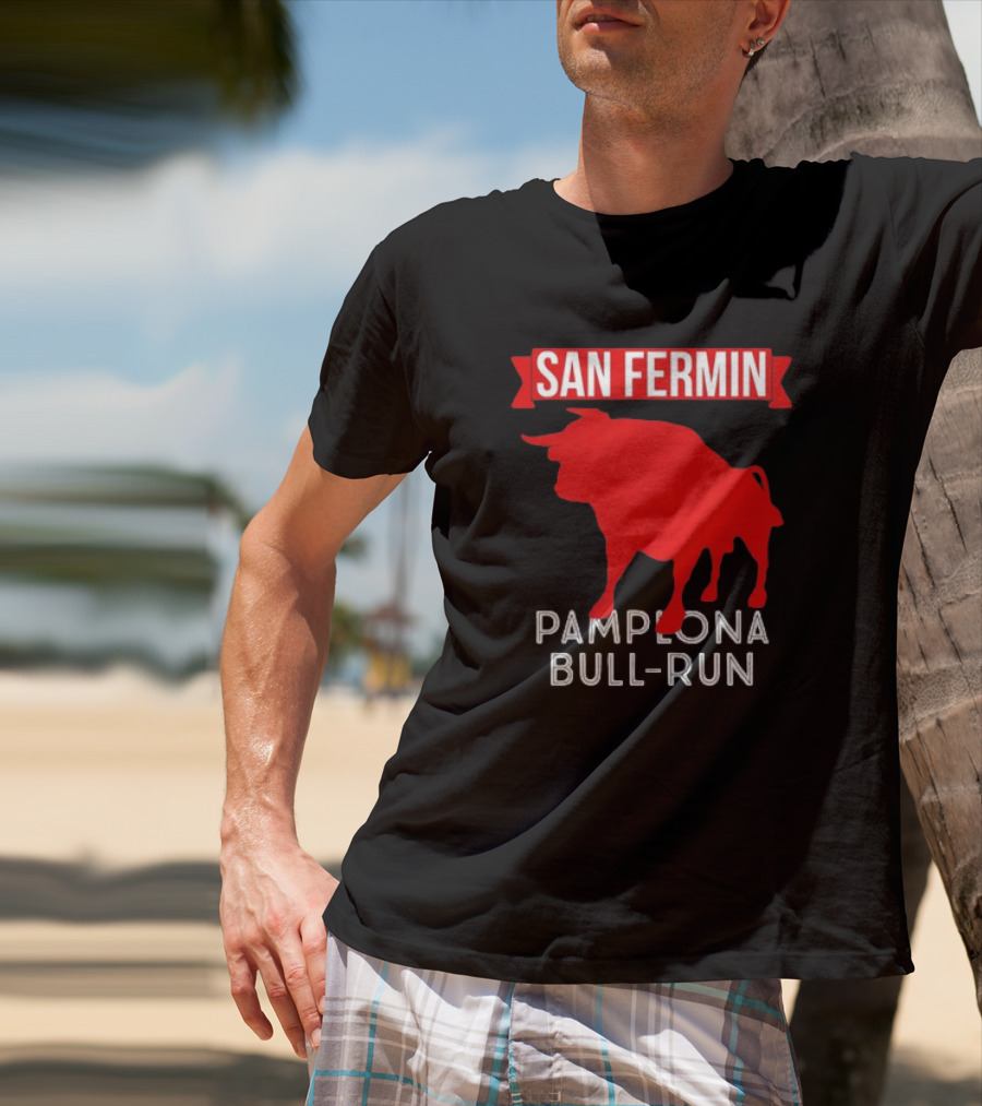 San Fermin Pamplona Bull Run Spain Festival Red Bull T-Shirt