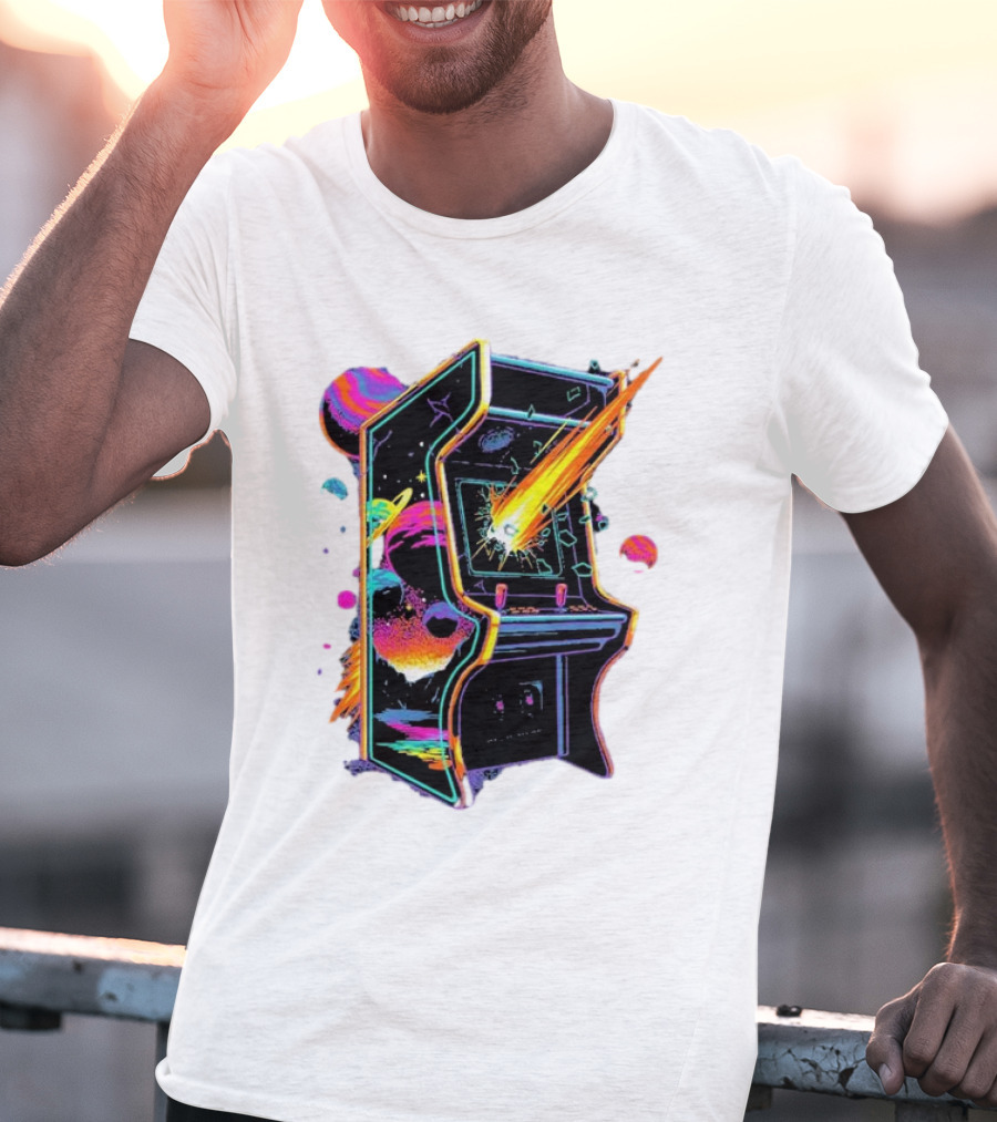 Arcade Nebula Intotheam Cosmic Retro Explosion T-Shirt