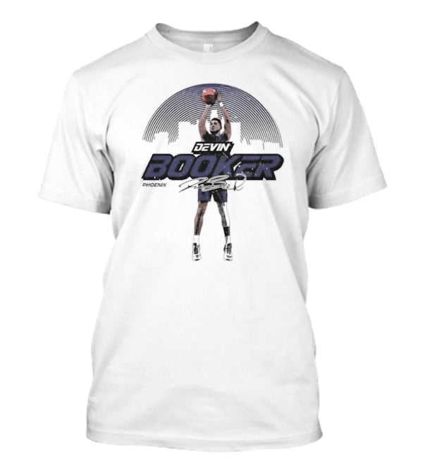 Devin Booker Phoenix Skyline Basketball Signature T-Shirt