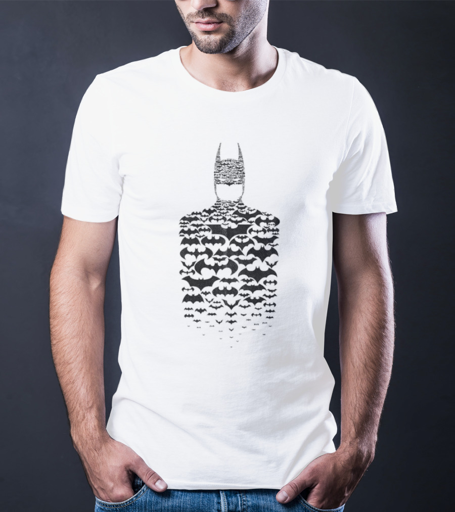 Rising Batman Symbol Silhouette With Bats T-Shirt
