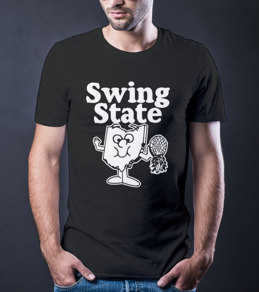 Ohio Swing State Cartoon Character With Bat And Ball T-Shirt
