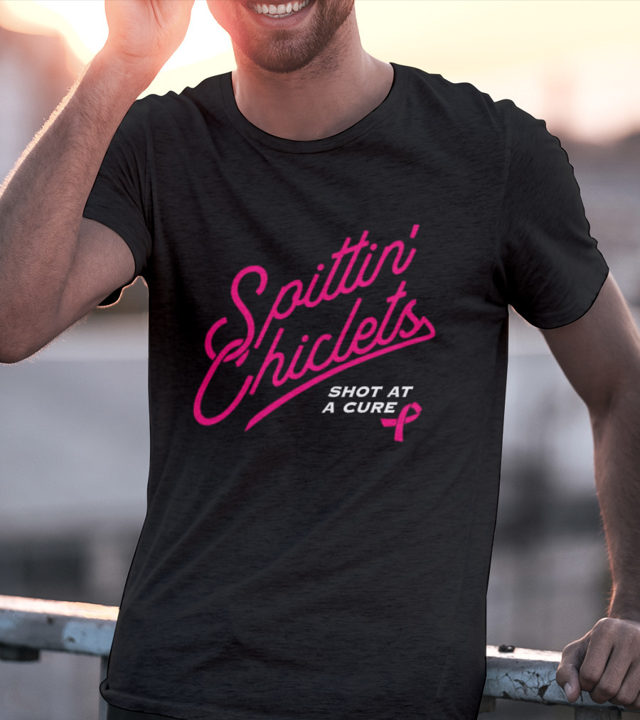 Spittin Chiclets Shot At A Cure Breast Cancer Awareness Collaboration T-Shirt