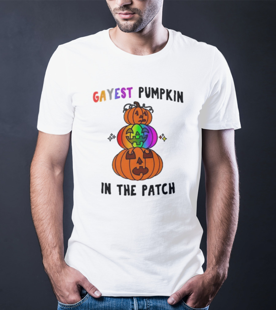 Gayest Pumpkin In The Patch Rainbow Jack-O'-Lanterns T-Shirt