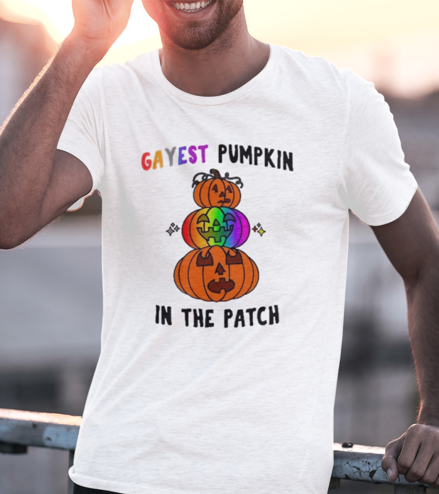 Gayest Pumpkin In The Patch Rainbow Jack-O'-Lanterns T-Shirt
