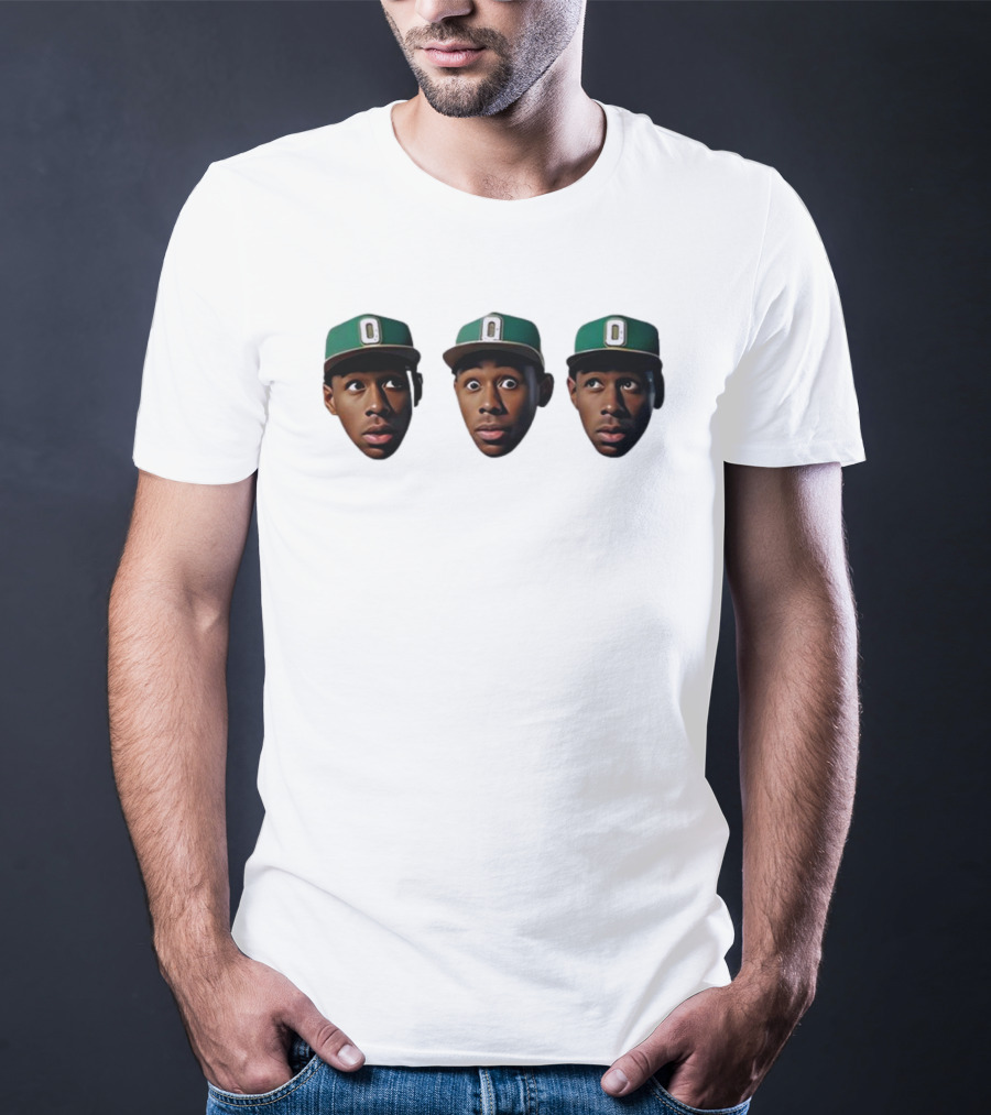 Mystic Tylers Three Faces Green Hat Iconic Expressions T-Shirt