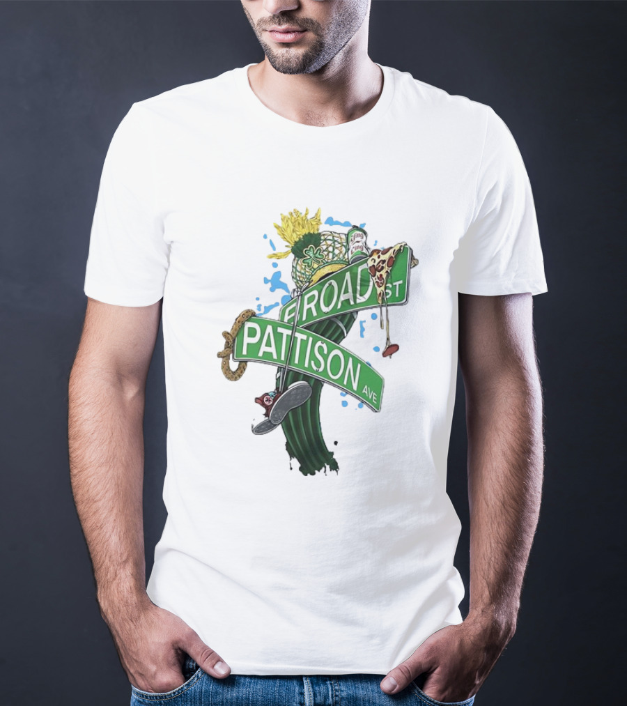Broad Street Pattison Avenue Philly Icons Pizza Snake Hat Boot T-Shirt