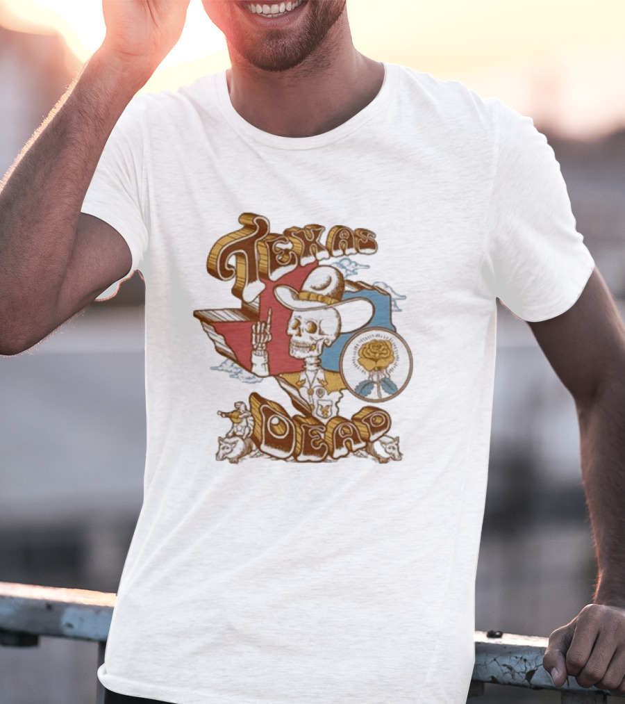 Texas Dead Skeleton Cowboy Illustration Austin, Texas T-Shirt