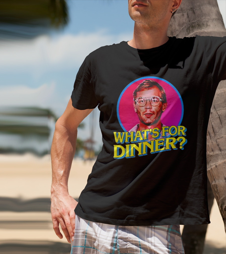 Jeffrey Dahmer What's For Dinner Retro Style Vintage Glasses Circle T-Shirt