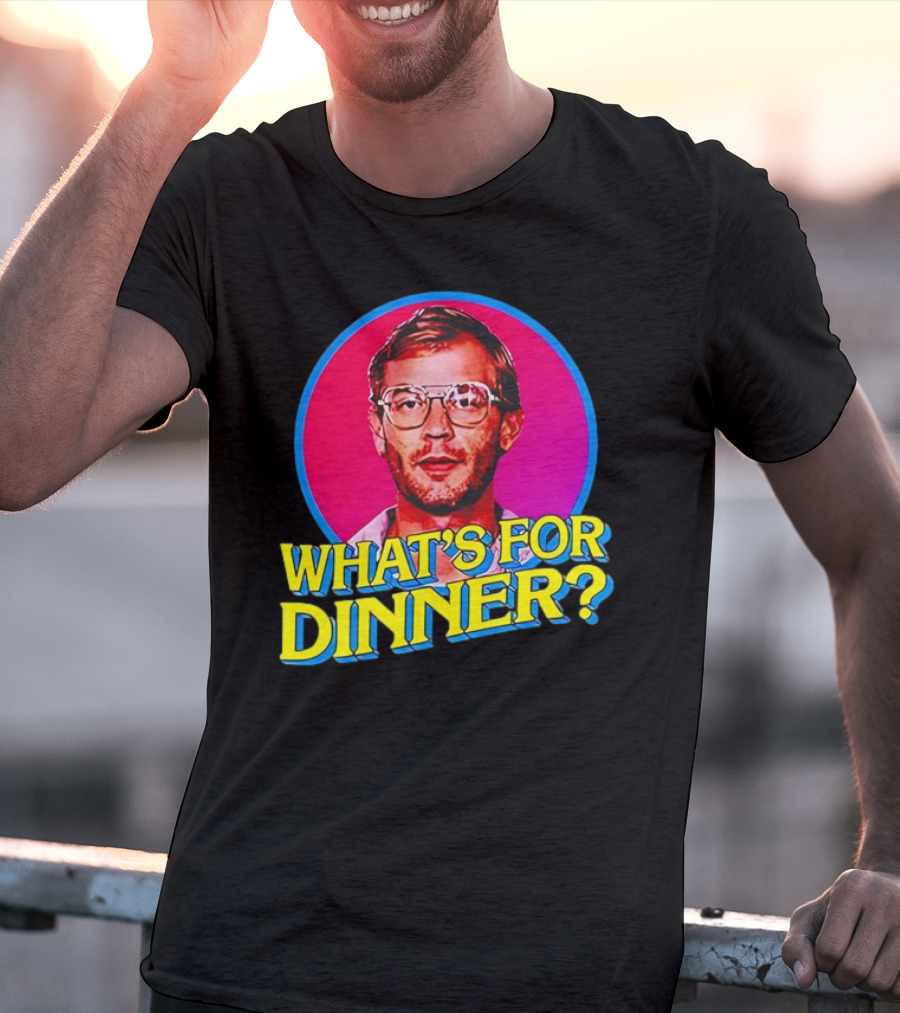 Jeffrey Dahmer What's For Dinner Retro Style Vintage Glasses Circle T-Shirt
