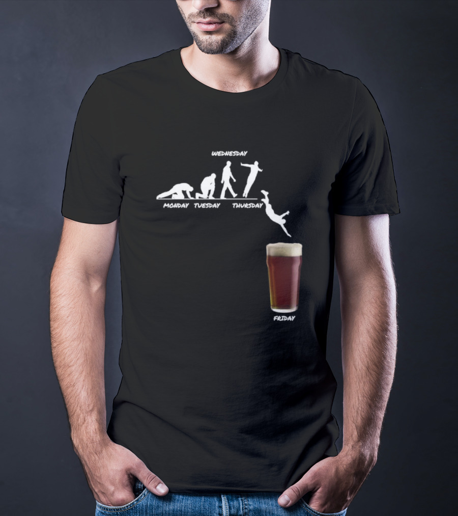 Monday Tuesday Wednesday Thursday Friday Evolution Meme T-Shirt