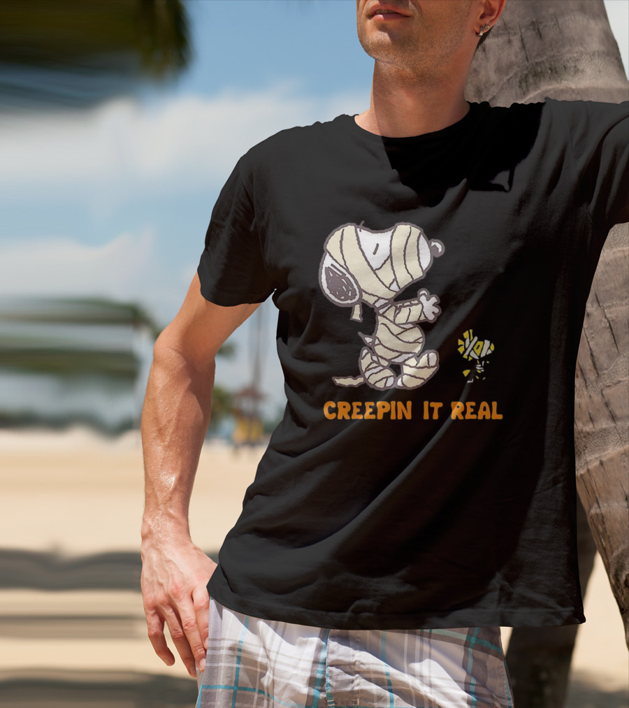 Peanuts Snoopy And Woodstock Mummy Creepin’ It Real T-Shirt