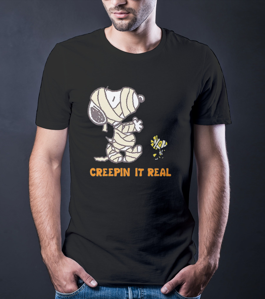Peanuts Snoopy And Woodstock Mummy Creepin’ It Real T-Shirt