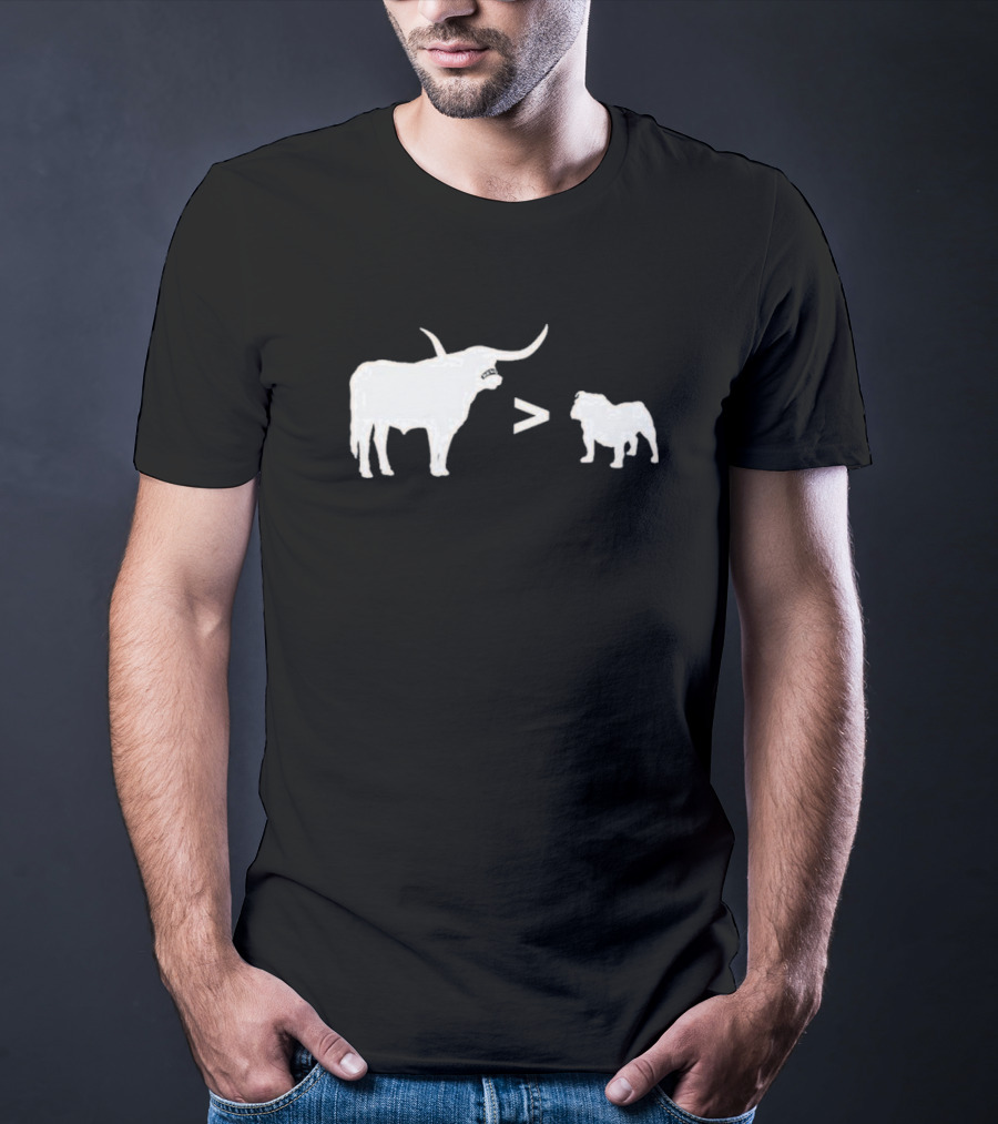 Texas Longhorns Bevo Greater Than UGA Bulldog Football Rivalry T-Shirt